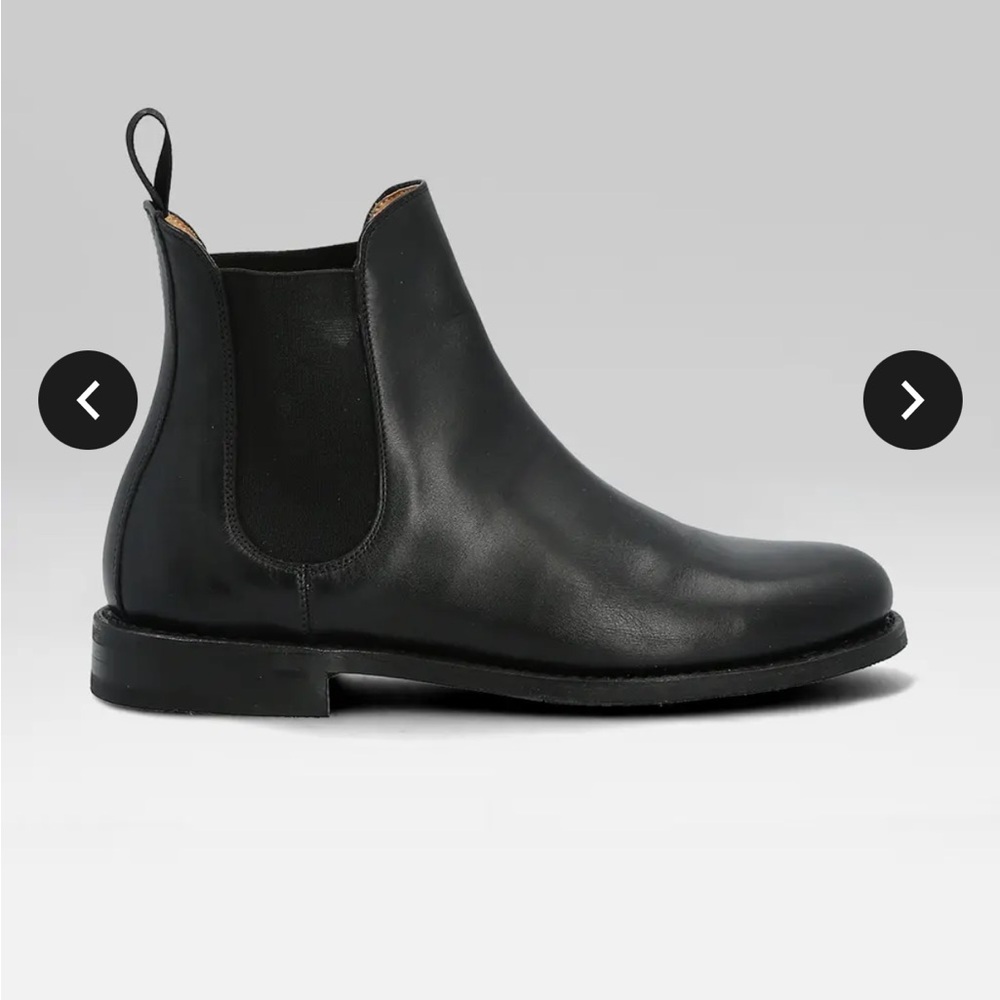 Bowen (Manfield) Black Leather Chelsea Ankle Boots made in France